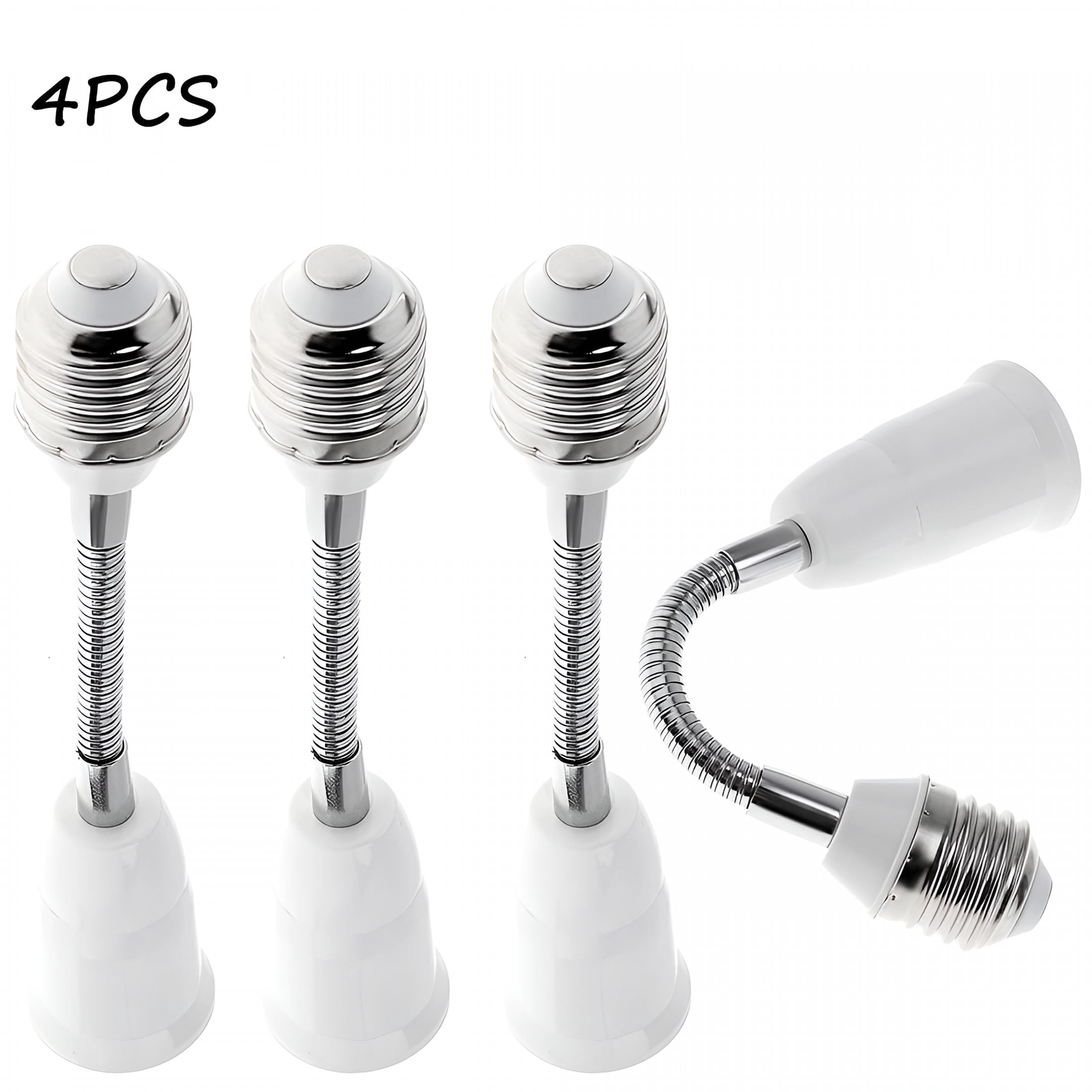 HIBIBUD 4Pcs E27 Light Bulb Socket Extender Adapter,E27 To E27 Flexible ...