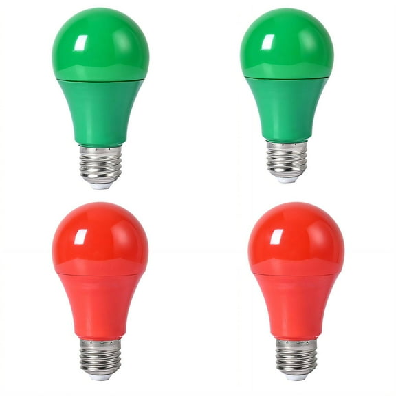 HIBIBUD 4Pcs Led Lights for Bedroom Low Power Consumption Lamp Passionate Mood Colored Light Bulbs Green Red