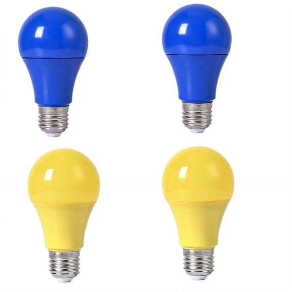 HIBIBUD 4Pcs Led Lights for Bedroom Low Power Consumption Lamp Romantic Atmosphere Colored Light Bulbs Blue Yellow