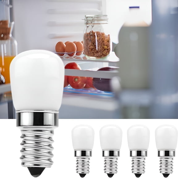 HIBIBUD 4W Refrigerator Light Bulb, 40W Equivalent LED Appliance Bulb, Waterproof IP54 Freezer Lamp, 5000K Daylight White, E26 Base, 2 Pack