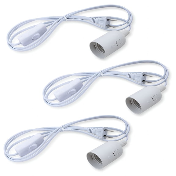 HIBIBUD 5.9ft Plug in Pendant Light Cord with E26 Socket and On/Off Switch, DIY Hanging Lamp Kit for Lanterns, Dorms, Studios, and Basements, Bulb Not Included