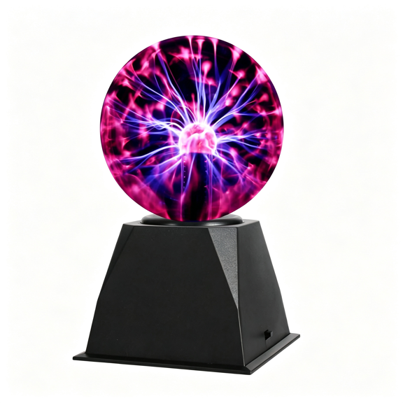 HIBIBUD 5" Magic Plasma Ball Lamp - Touch & Sound Sensitive Interactive Usb Powered Plasma Lamp Nebula Sphere Globe, Science Educational Gift for Decorations/Parties/Bedroom