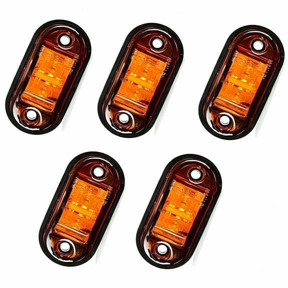 HIBIBUD 5 pcs LED Side Marker Lights Lighting Front Rear Tail Lights LED Clearance Light Position Light Orange Universal 12V 24V for Trailer Car Vehicle Truck Caravan