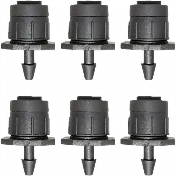 HIBIBUD 50Pcs Irrigation Drippers Adjustable Drip Emitters Micro Spray 360 Degree Full Circle Pattern Water Flow Irrigation Drippers Sprinkler Drip Watering System Parts Drip Irrigation(Black)