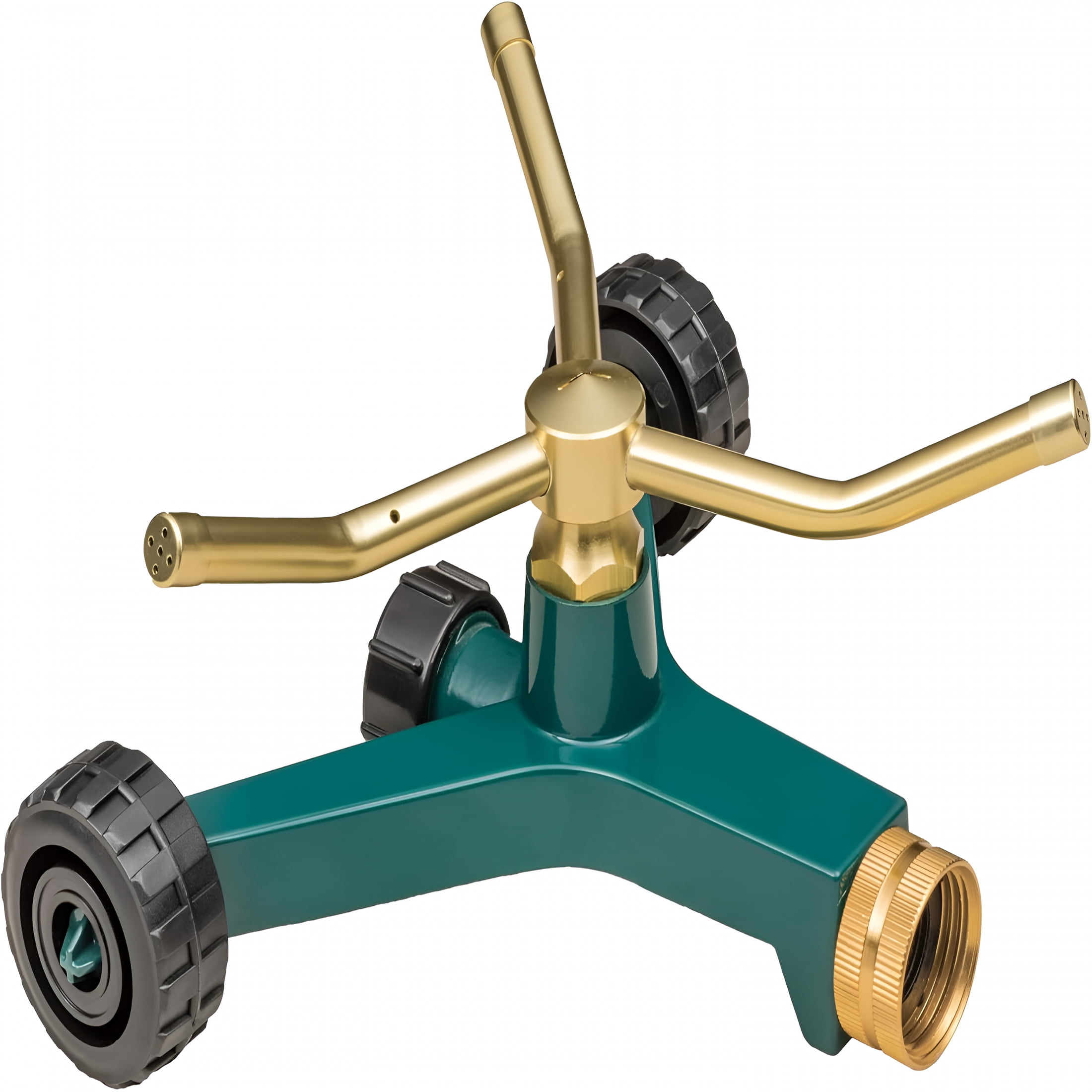 HIBIBUD 58257N Lawn and Garden 3-Arm Metal Sprinkler with Wheel Base