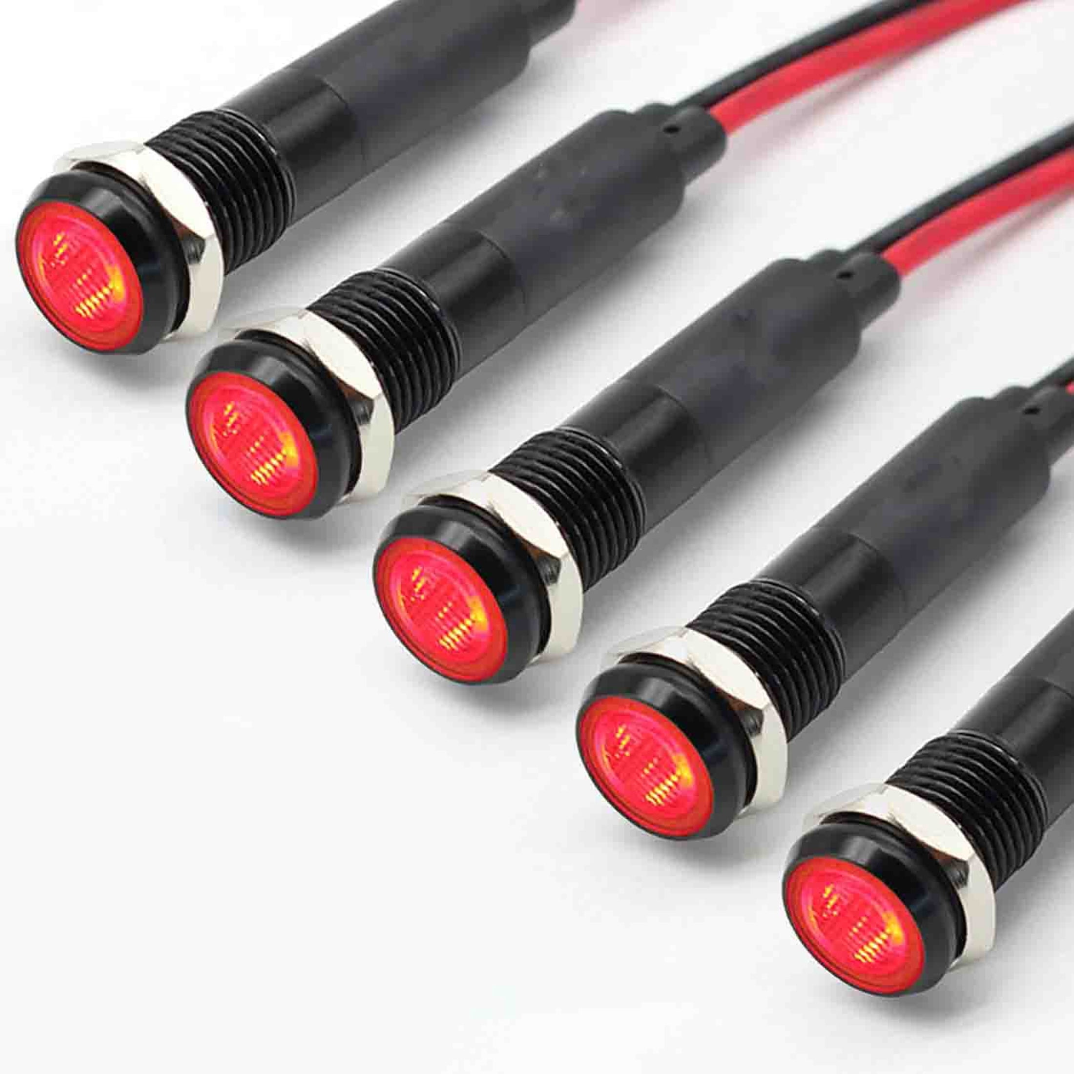 HIBIBUD 5Pcs 8Mm (5/16'') Indicator Light Led Indicator Light 12V 24V ...
