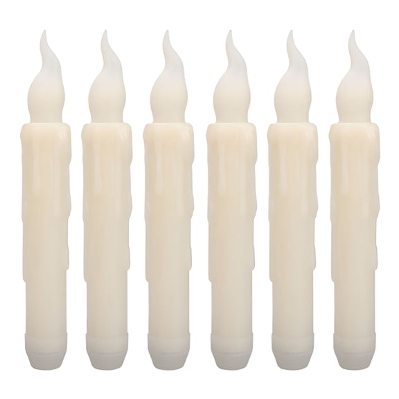 HIBIBUD 6-Pack Flameless LED Taper Candles - 6.69"