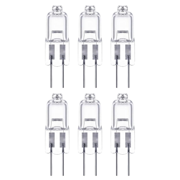 HIBIBUD 6 Packs 20W Light Bulbs,12V 2800K Warm White Light Candle Warmer Lamp Bulb,Halogen Bulbs 2 Pin G4 Bulb