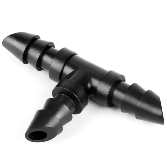 HIBIBUD 60 Pieces 1/4" Drip Irrigation Tee Fittings1/4'' Drip Line Double Barbed Tee Connectors for 1/4 Inch Irrigation Tubing Quarter Inch 3-Way T Connector for Irrigation System