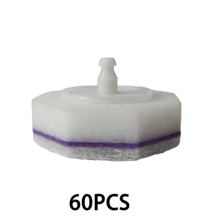 HIBIBUD 60Pcst Toilet Wand Refills,Triple Layer Structure Cleaning Products,Foam Power Efficient Cleaning Toilet Wand,Purple