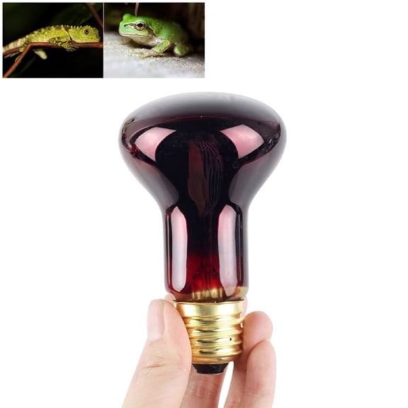 HIBIBUD 60W Infrared Heat Lamp Red Light Glass Heating Lamp Bulb for Lizard Reptile and Amphibian