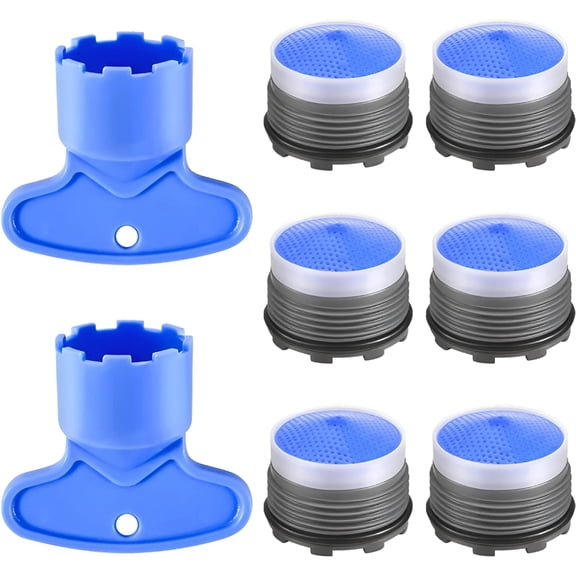 HIBIBUD 6PCS Faucet Aerator M18.5, Flow Restrictor Replacement for Sink Faucet, Kitchen Bathroom Sink Aerator with Removal Wrench Tool