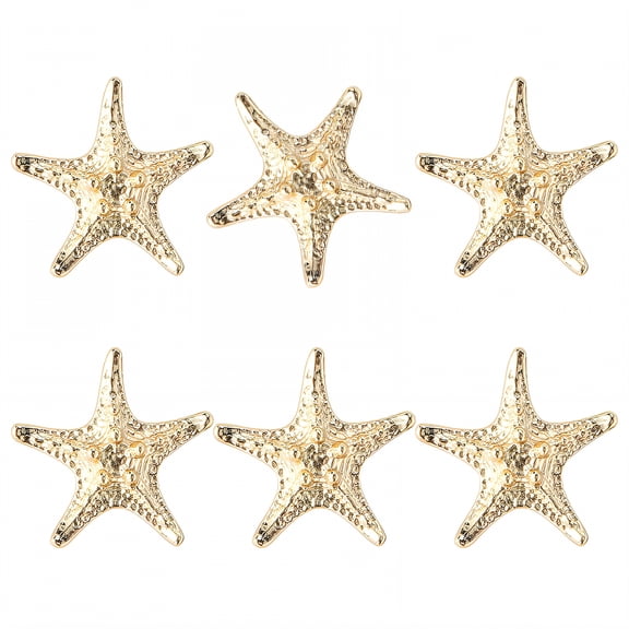 HIBIBUD 6Pcs Cabinet Knobs,Fine Processing Starfish Drawer Pulls,Classic Appearance Gold Knobs