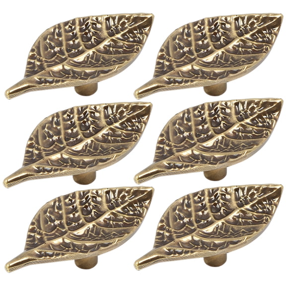 HIBIBUD 6Pcs Cabinet Knobs,Refined Details Dresser Knobs,Graceful Form Leaves Shape Drawer Handles,Style1