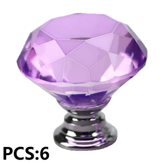 HIBIBUD 6Pcs Cabinet Knobs,1.18" Man-Made Crystal Dresser Knobs,Knobs for Dresser Drawers,Style1