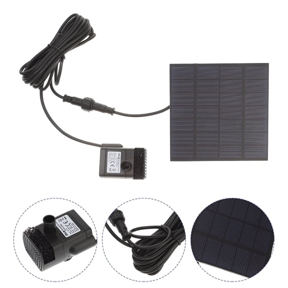 HIBIBUD 6V 0.8W 150L/H Solar Power Water Pump Fountain Submersible Pump for Pool Garden Plants (Black)
