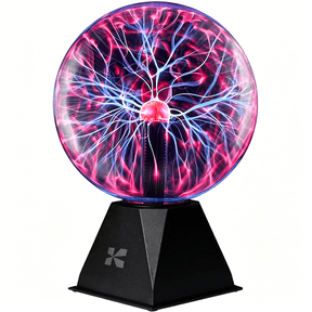 HIBIBUD 7 Inch Plasma Ball Lamp - Touch and Sound Sensitive Electric Globe with Lightning Effects - Plug-in Energy Ball for Parties, Room Decor - Static Electricity Sphere for Kids