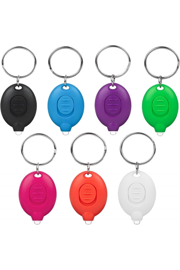 7 Pcs Led Keychain Flashlight Mini Keychain Light Ultra Bright Tiny Flashlight Small Portable Light Battery Powered with Key Ring for Outdoor Activities and Emergency Lightning,7 Colors
