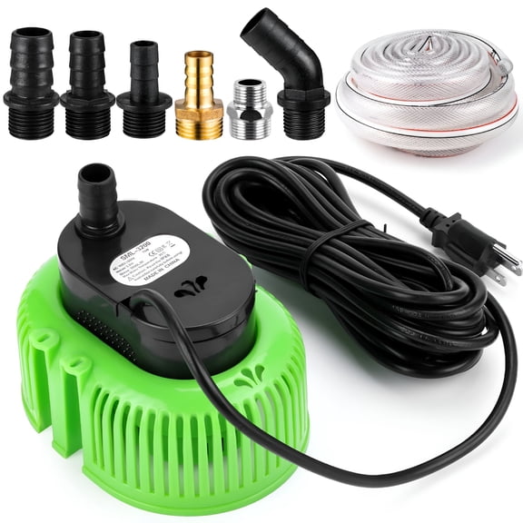 HIBIBUD 75W Submersible Pool Cover Pump Water Pump with 16 Ft Drainage Hose & 25 Ft Extra Long Power Cord,850 GPH Max Flow,for Pool Draining Above Ground & Inground Pools