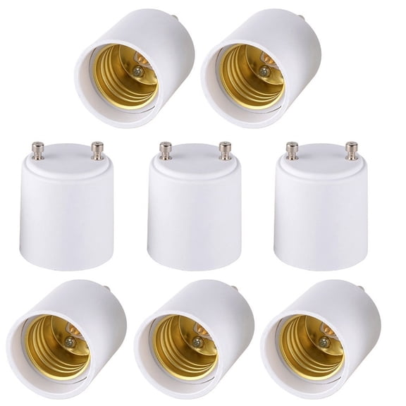 HIBIBUD 8-Pack Gu24 to E26 Adapter,600W 320F Heat Resistant Socket Converter,High Power Gu24 Bulb Base to E26/E27 Medium Socket,For Halogen/Incandescent/Led Bulbs