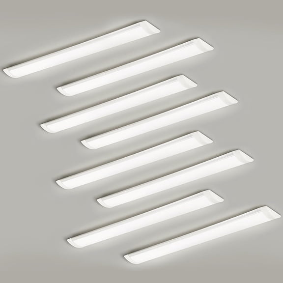 HIBIBUD 8 Packs 3Ft Led Batten Light with 50Cm Cable,Ultra-Thin Ceiling Surface Mounted Light,30W,Day Light 4000K,Ip20,Led Ceiling Light Fixture for Garage,Shop,Hallway,Office,Market