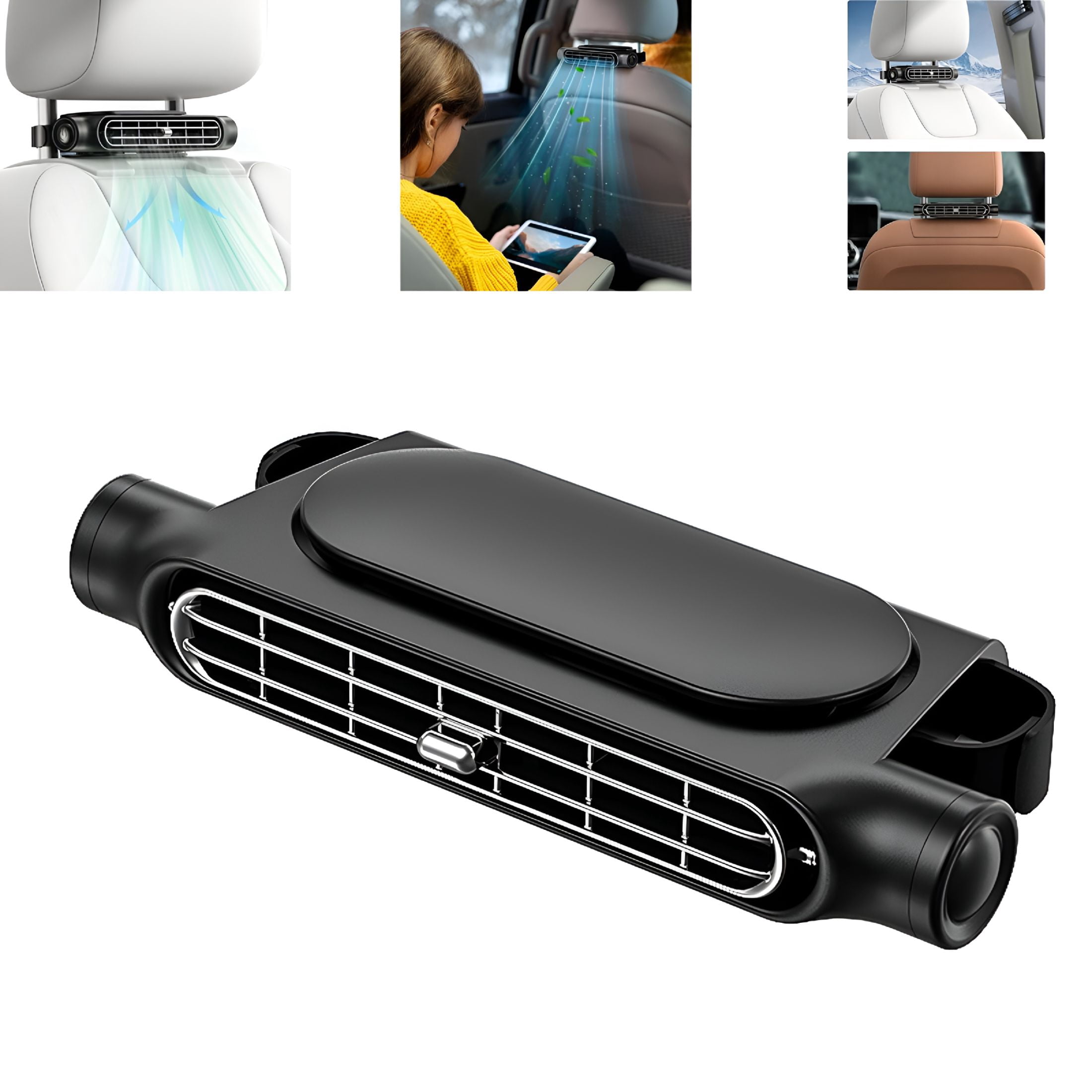HIBIBUD Air Conditioner For Car USB Powered Bladeless Fan Portable Car Air Conditioner For Front And Rear Seat Car Cooler High Wind Power for SUV RV Truck