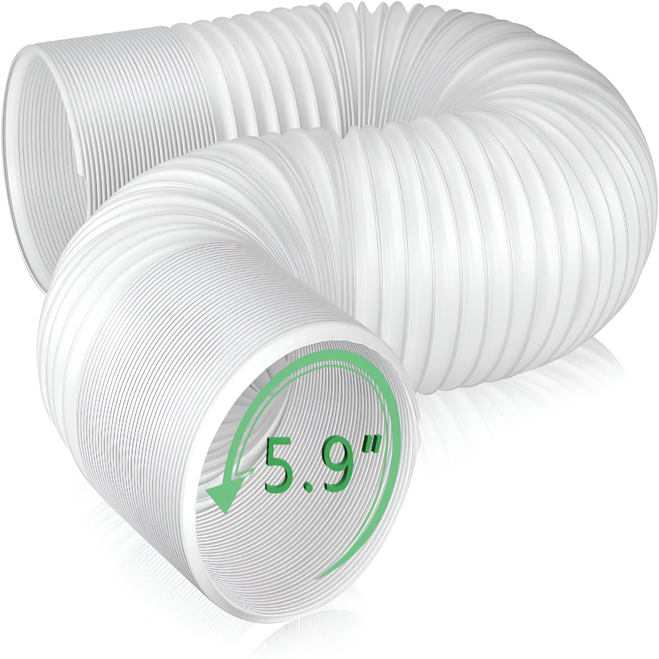 HIBIBUD Air Conditioner Exhaust Vent Hose 5.9"Diameter,80"Length,Universal Counter-Clockwise Air Vent