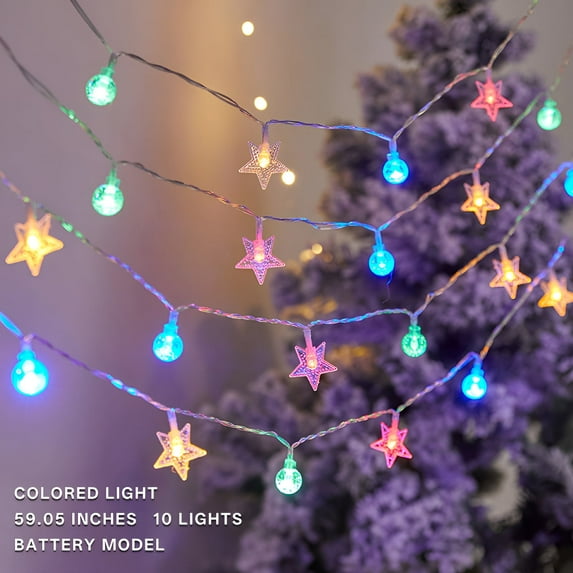 HIBIBUD Ambient Lighting,Dreamy Party Decor Outdoor Lights for House,Starry Flickering Lights Permanent Outdoor Lights,Style1,1.5m