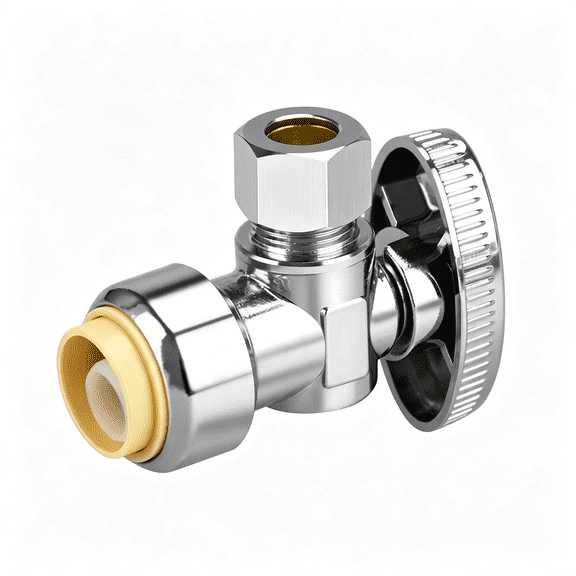 HIBIBUD Angle Stop Valve,1/2"Ptc Input,3/8"Od Compression Output,For Kitchen,Faucet,Toilet Water Valve