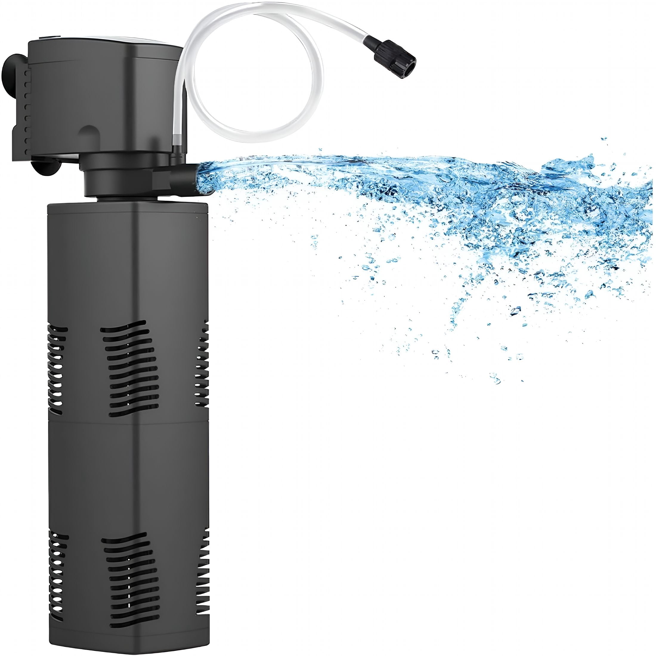 HIBIBUD Aquarium Filter for 55-150 Gal. Tank Crystal 300GPH Biochemical Filtration Powerful Pump Submersible Internal Fish Tank Filters Large Tank Pond Clear Wavemaker Air Supply 4 in 1