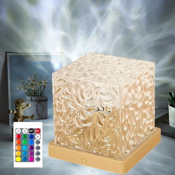 HIBIBUD Aurora Borealis Night Light Projector,16 Colors Ambient Wave Cube Lamp with Touch & Remote for Party Bedroom,Living Decoration