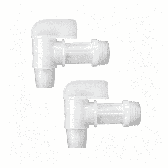 HIBIBUD Barrel Faucet White Manual Handle Drum Faucet Pe Plastic Drum Tap for Plastic Or Steel Oil Drum Or Water Container 3/4" by (2Pcs) Water Barrel Spigot