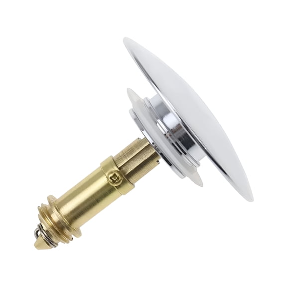 HIBIBUD Bathroom Sink Stopper - Chrome Pop Up Sink Drain Stopper,Push Button Sink Drain Stopper Replacement,Wash Basin Drain Filter Plug with Anti-Clogging Strainer