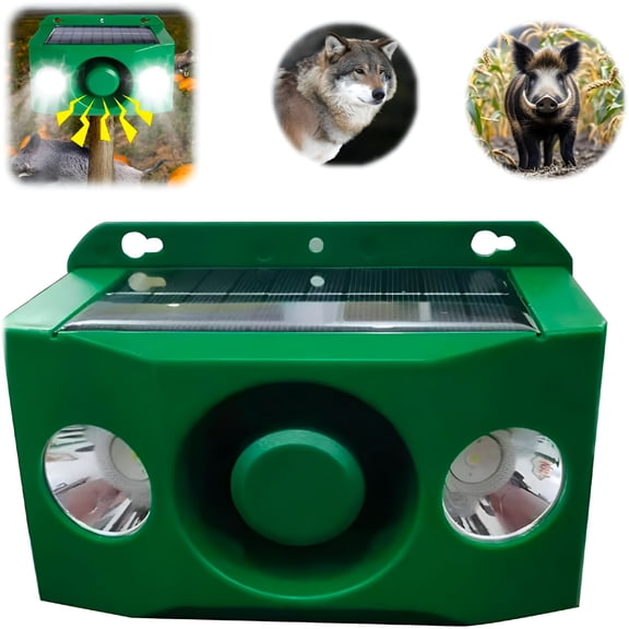 HIBIBUD Beast Repellent Solar Warning Lights with Loud Volume,5 Modes with Loud Volume,Solar Lights Outdoor with Alarm for Orchard Farm Barn Yard