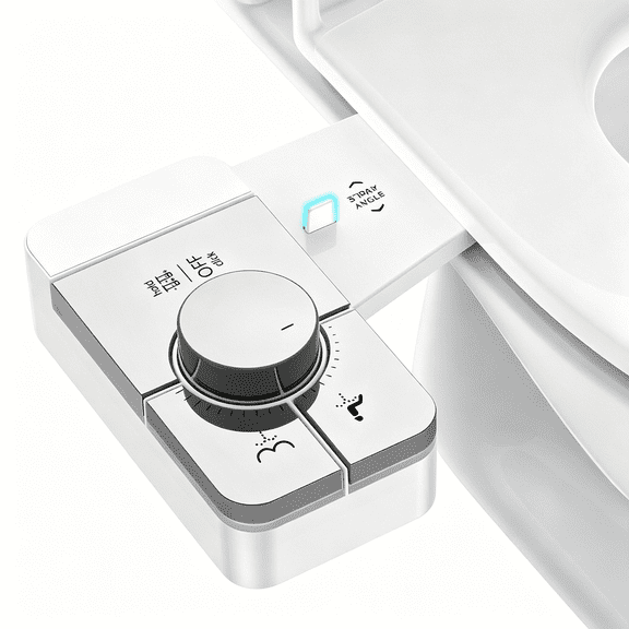 HIBIBUD Bidet Attachment for Toilet ,Adjustable Angle Dual Nozzle,Self-Cleaning,Non-Electric Bidet Attachment for Rear & Feminine Wash,Controllable Fresh Cold Water Pressure (Chrome)