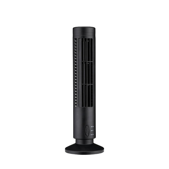 HIBIBUD Black Fan,Safe Bladeless Design Portable Fan,Dual Speed Settings Desk Fan,Tower Fan for Quiet Cooling