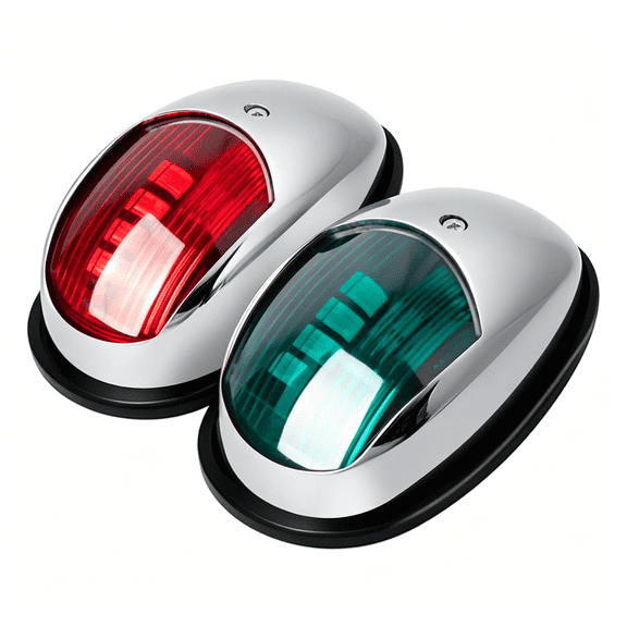HIBIBUD Boat Navigation Lights,LED Red and Green Vertical Mount for Bow and Stern,IP67 Waterproof Marine Lights for Pontoon,Bass,and Jon Boats