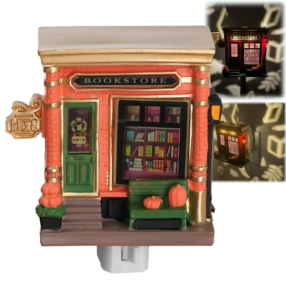 HIBIBUD Bookstore Wallflower Projector Nightlight,Fall Book Store Projector Wallflowers Fragrance Plug Viral Nightlight for Book Lovers Mini Bookstore Plug-in Fragrance Diffuser&Projectors