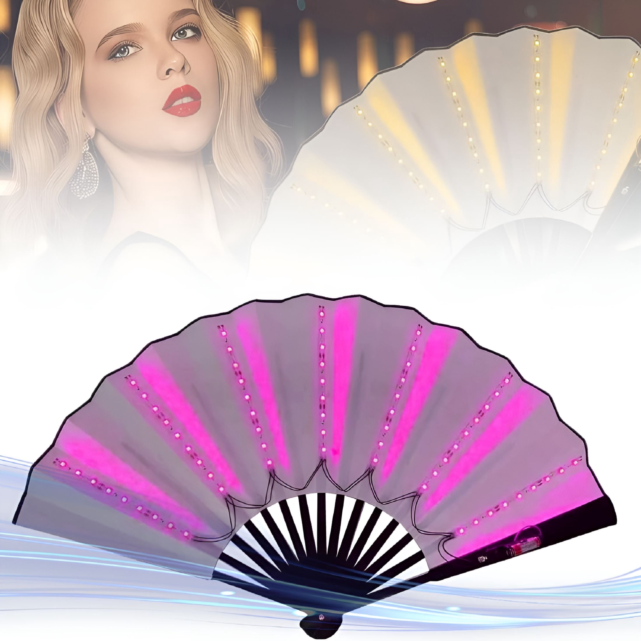 Fans For Dancing HIBIBUD 2026 New Fan,Party Led Hand Fan,Light Up Fans for Line Clacking ...
