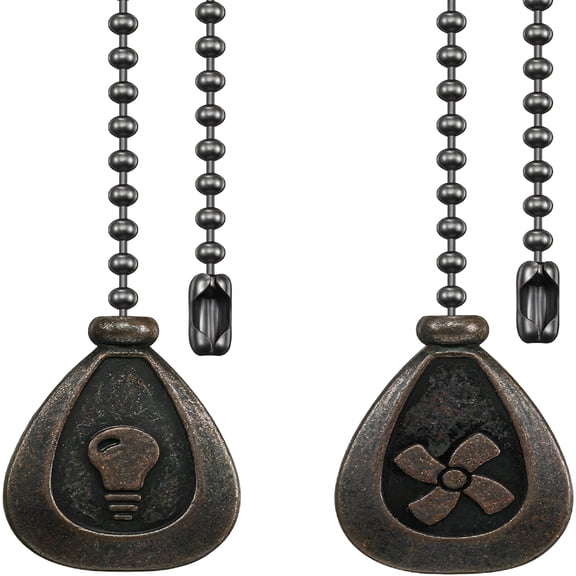 HIBIBUD Bronze Ceiling Fan Pull Chain Set,Decorative Pull Chain Pendant Extension,12 Inches Lighting&Fan Beaded Ball Fan Pull Chain Extender with Connector(2 Pack)