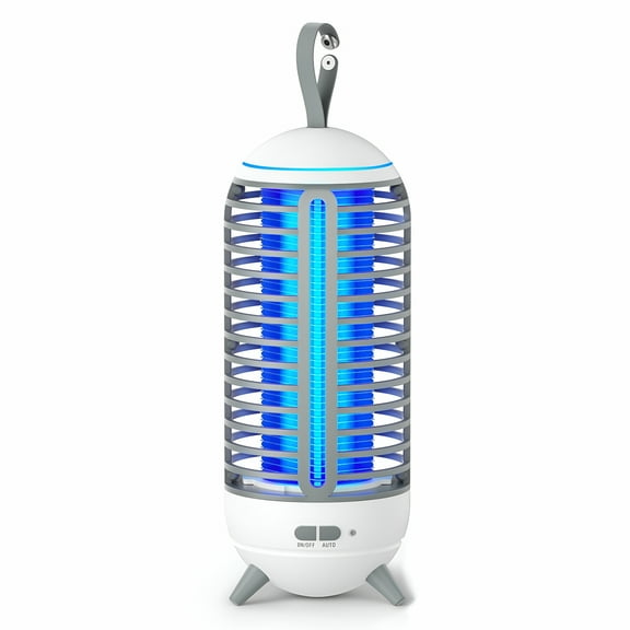 HIBIBUD Bug Zapper & Cordless 2500mAh Fly Zapper Indoor & Outdoor Mosquito Zapper,Portable Bug Zapper,Fly Trap (White)