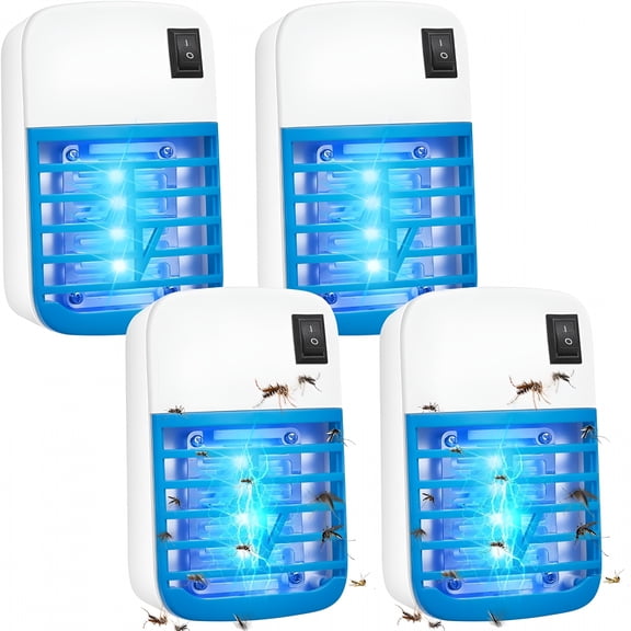 HIBIBUD Bug Zapper Plug in Indoor,4 Pack Flying Insect Traps,Electronic Mosquitoes Zapper Gnat Catcher Flies Killer for Home,Bedroom,Kitchen,Office