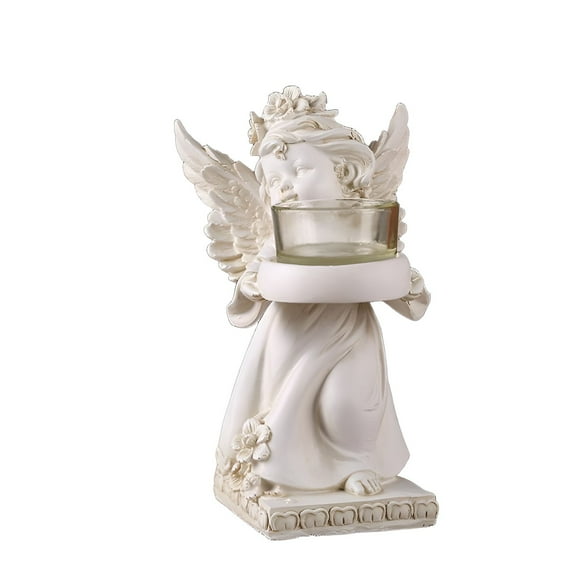 HIBIBUD Candle Holders,European Angel Design Black Candlestick Holders,Exquisite Detail Craft Outdoor Lantern,Style1