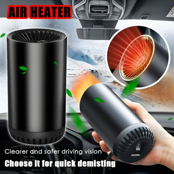HIBIBUD Car Heater 2 in 1 Portable Car Battery Operated Space Heater for Camping,Tent,Off-Road Vehicle,Truck,Trailer30 Seconds Rapid Heating & Defrosting Car Windshield Fan Battery Operated Heater