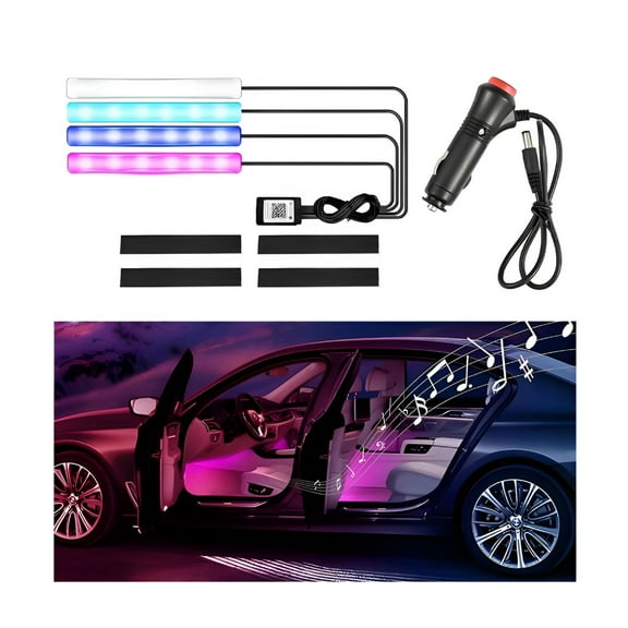HIBIBUD Car LED Interior Lights, 12V Smart Auto Seat Ambient Light Cigarette Lighter with App Control Music Sync Color Changing RGB, Vehicle Interior Lighting for Man Woman, Universal Fit