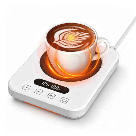 HIBIBUD Cee Mug Warmer,Cup Warmer with 7 Temp Settings,8H Auto Shut & 12H Timer,Fast Bottle Warmers for All Bottles,the Cee Warmer Plate for Beverage Lovers (White)