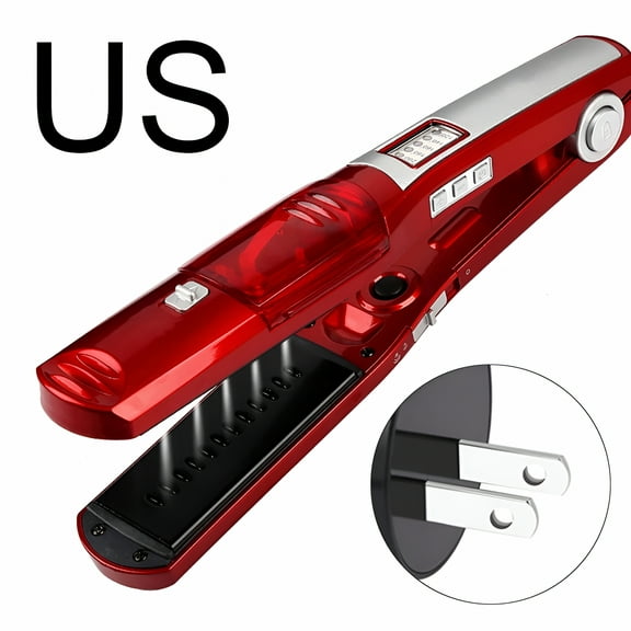 HIBIBUD Ceramic Fast Heat Dry Wet Dual Use Electric Steam Hair Bangs Curler Straightener