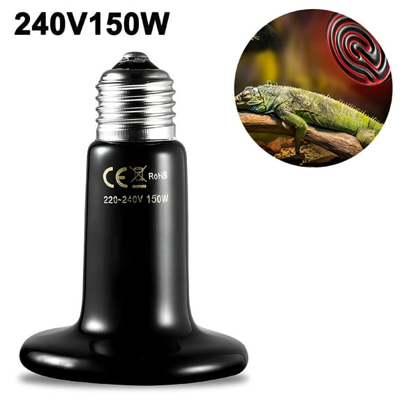 HIBIBUD Ceramic Heat Lamp Bulb, Infrared Reptile Heat Emitter for Bearded Dragon, Snake, Turtle, No Light Night Heater for Terrarium, Brooder Coop, and Pet Aquarium