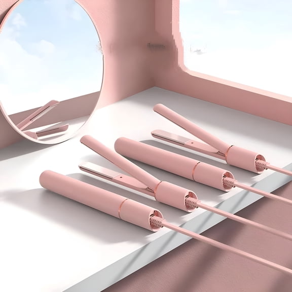 HIBIBUD Ceramic Mini Curling Iron for Short Hair Small Hair Curler Iron for Travel Dual Voltage Curling Wand