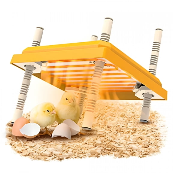 HIBIBUD Chick Brooder Heating Plate, Brooder Heater Plate, Chick Warmer, Adjustable Height Chicken Brooding Heater Chick Holding Box Heat Lamp for 15 Chickens(10"X10")